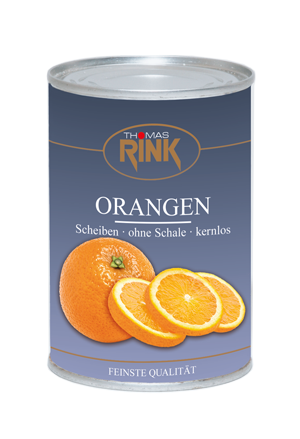 Orangenscheiben ohne Schale